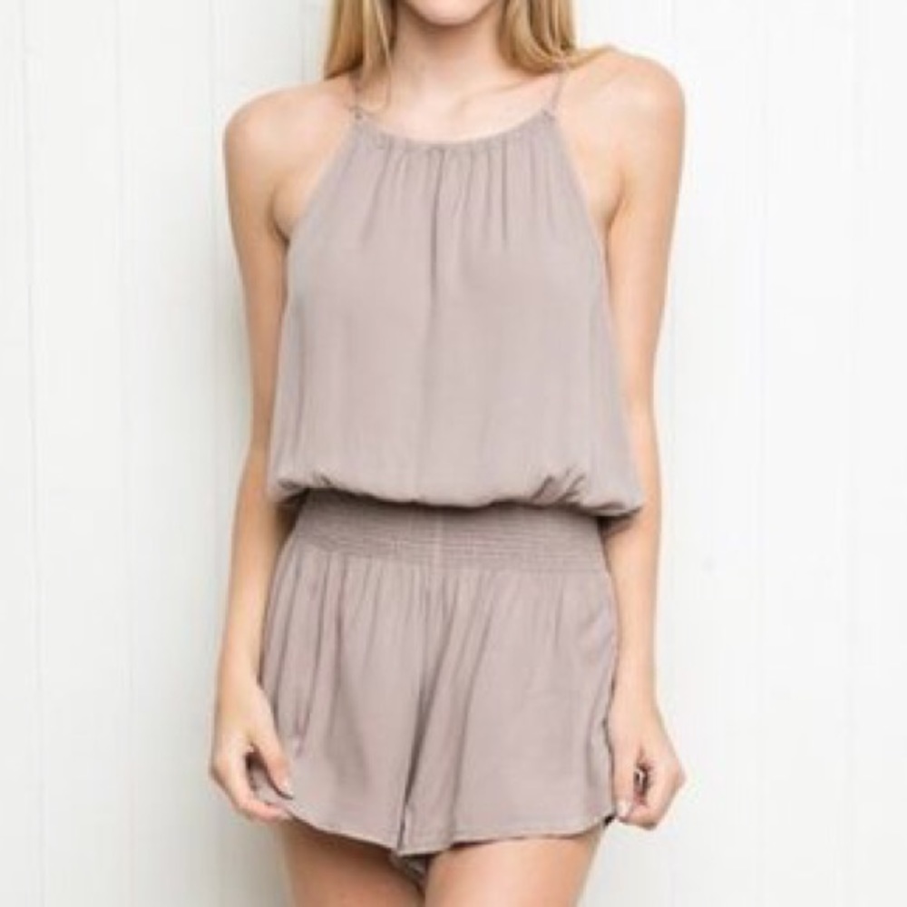 Brandy Melville Taupe Blanche Romper